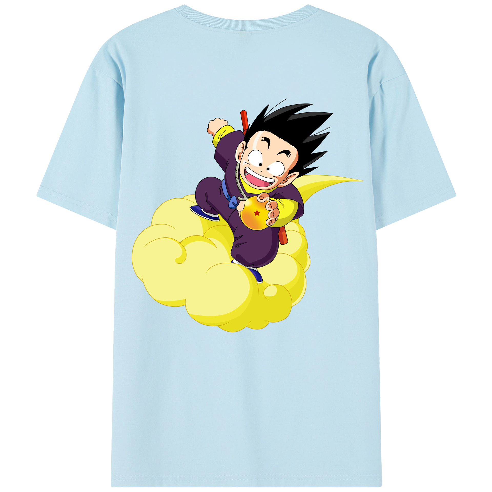 （画像用） ドラゴンボール 孫悟空（そん ごくう）Son Goku カカロット DRAGON BALL Kakarotto 綿100％半袖Tシャツ（背面プリント）